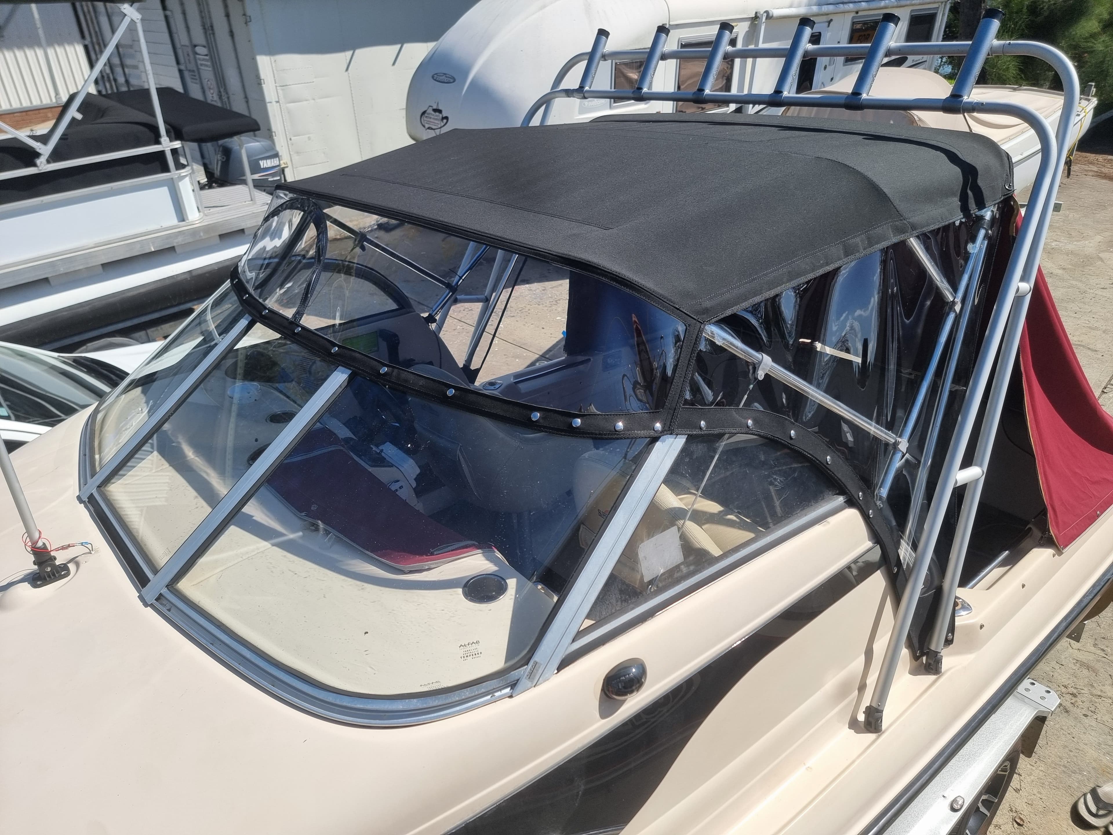 Final Invoice - Measure, fit and install new Bimini, front and side — photo