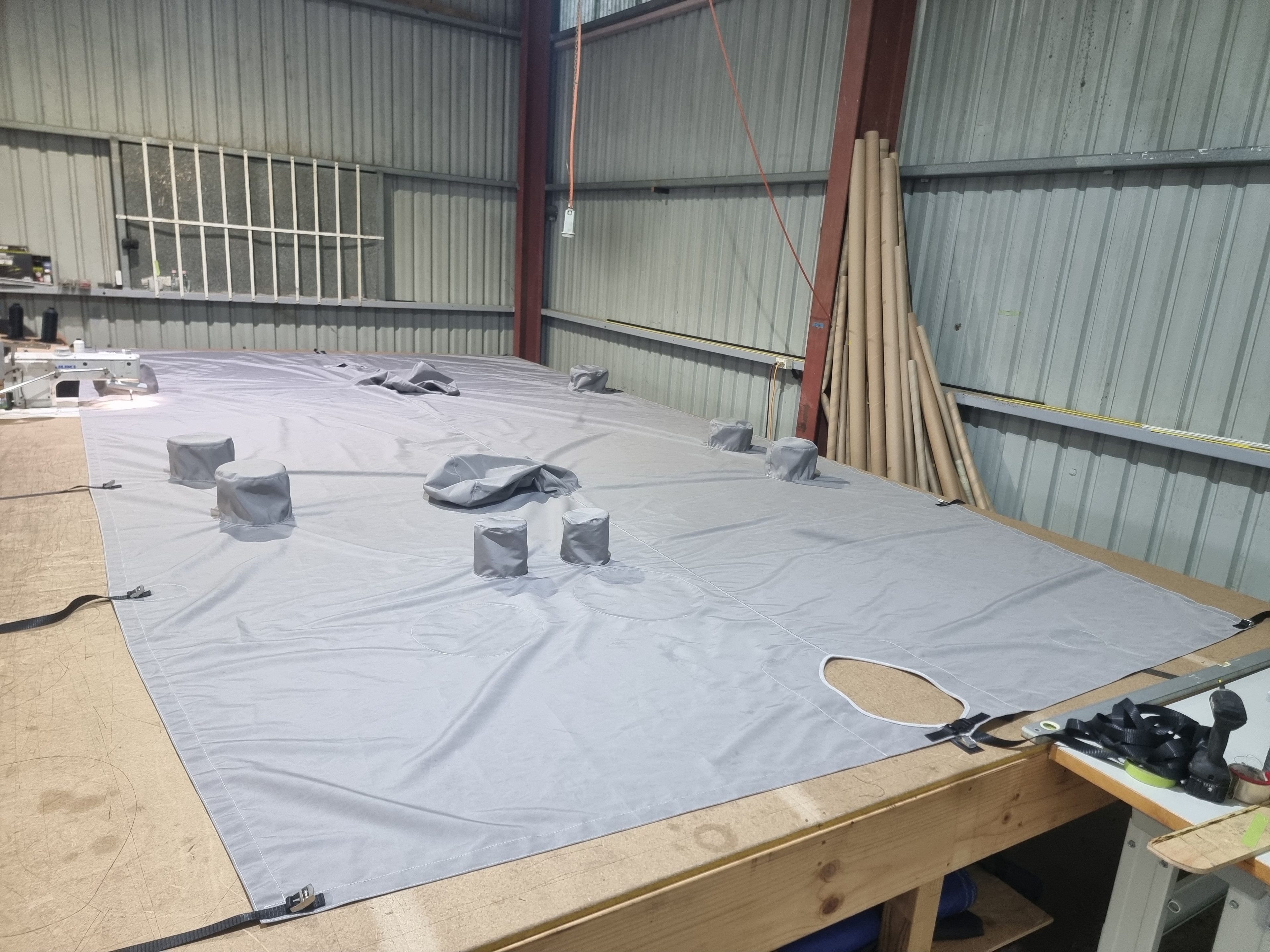 Deck Cover in WeatherMAX with Winch & Grinder Socks — photo