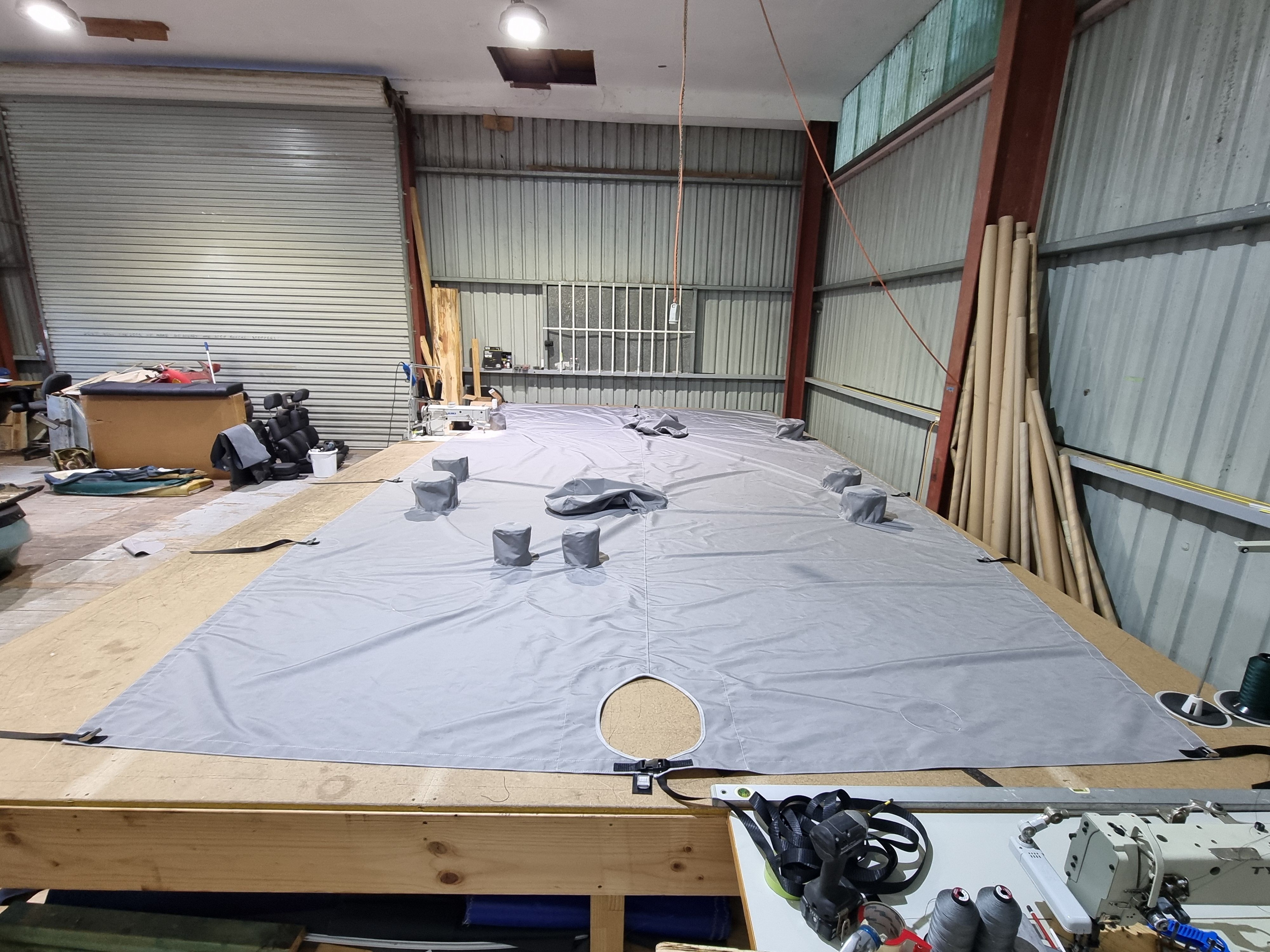 Deck Cover in WeatherMAX with Winch & Grinder Socks — photo