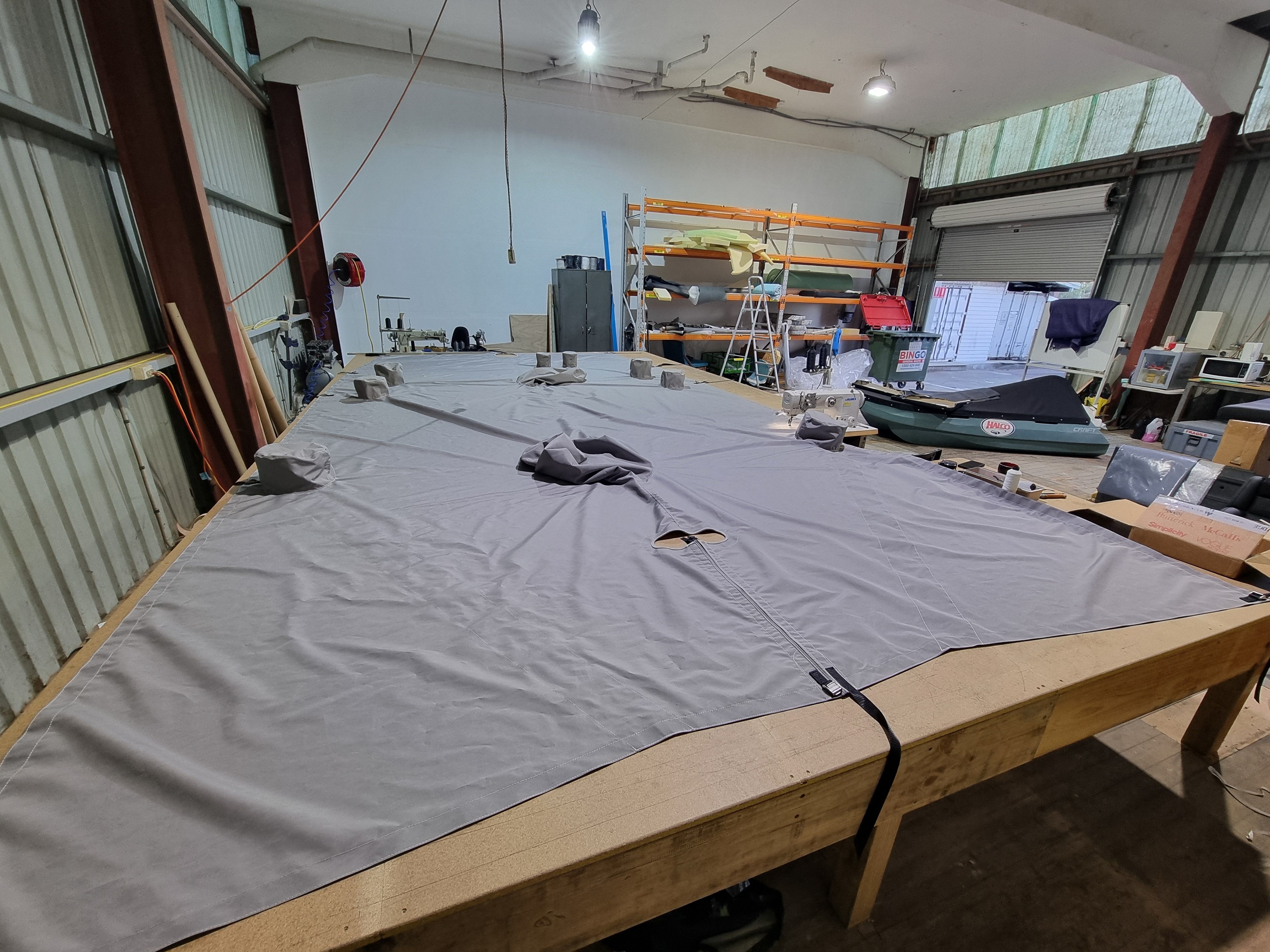 Deck Cover in WeatherMAX with Winch & Grinder Socks — photo