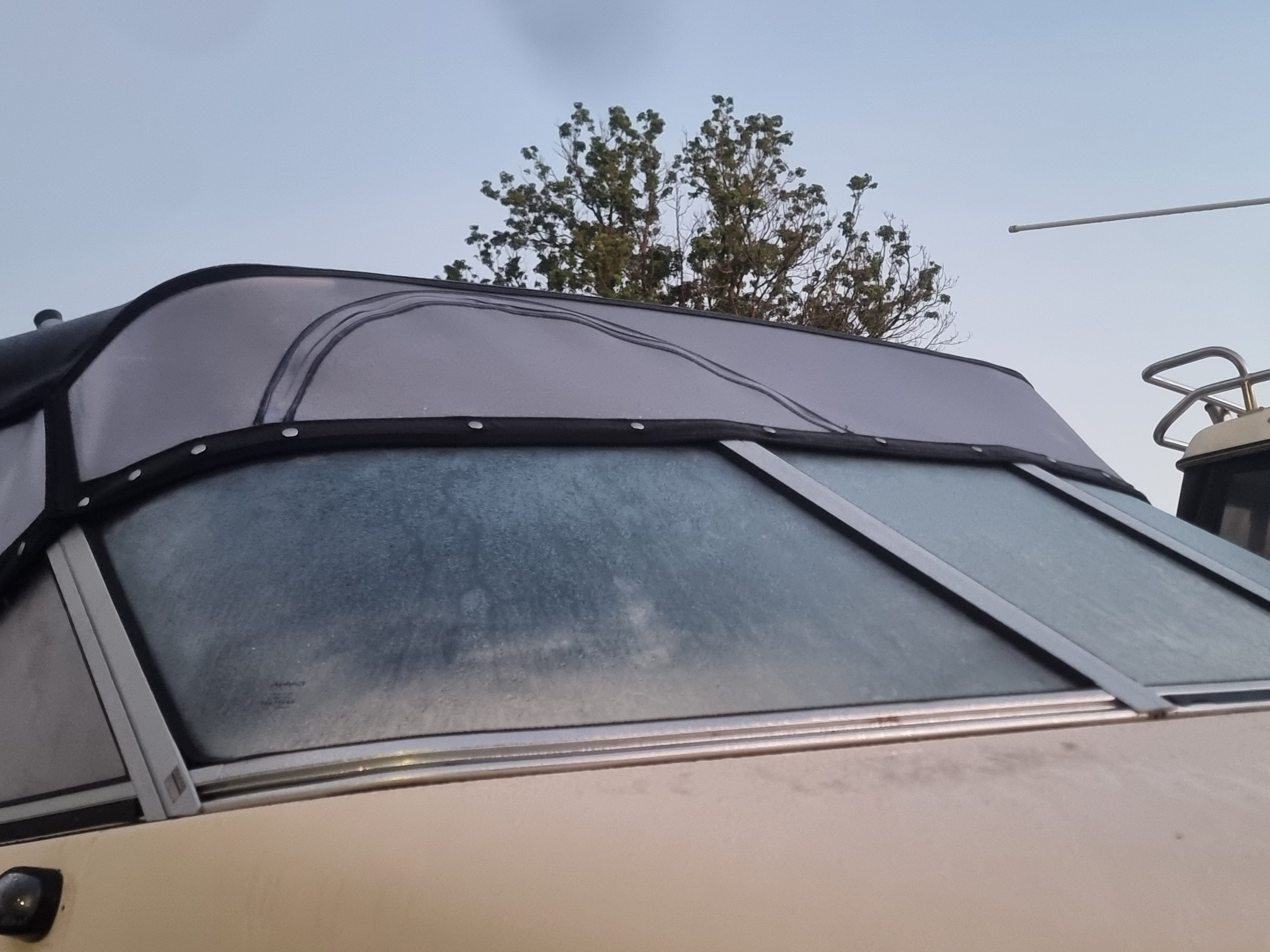 Final Invoice - Measure, fit and install new Bimini, front and side — photo