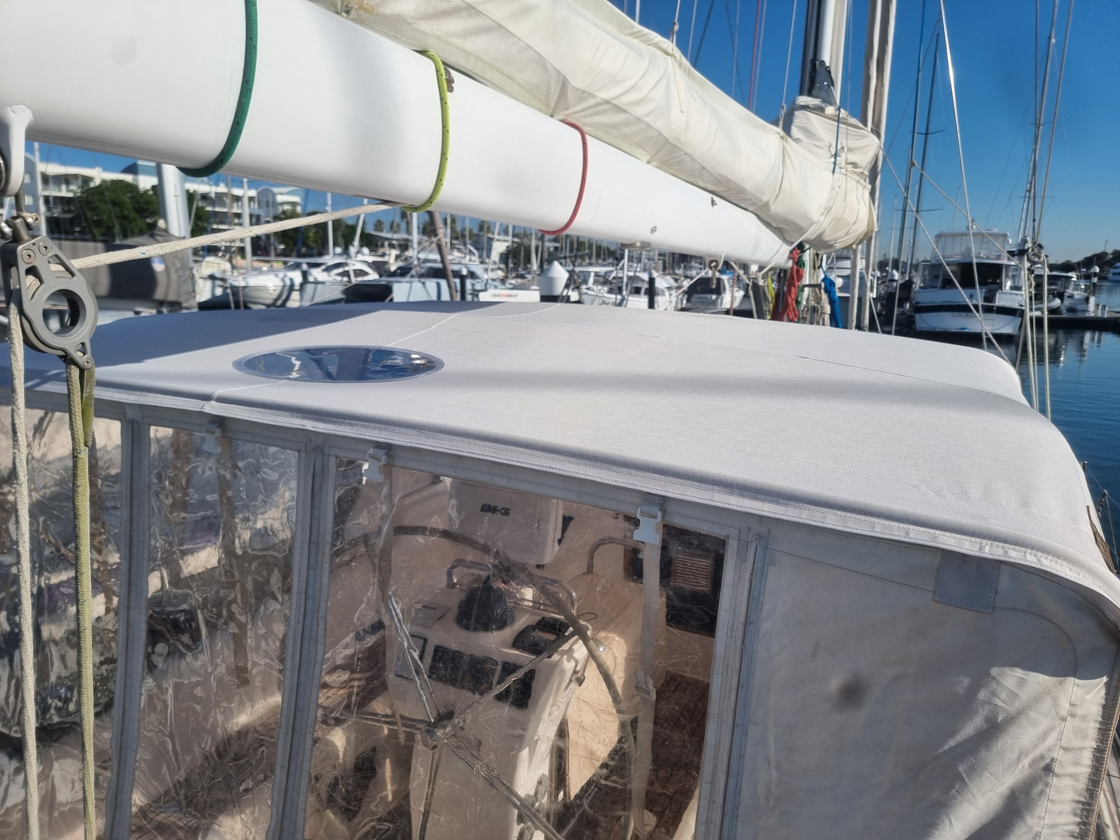 1 hour extra for rear awning zips; Remainder for New canvas top aft of — photo