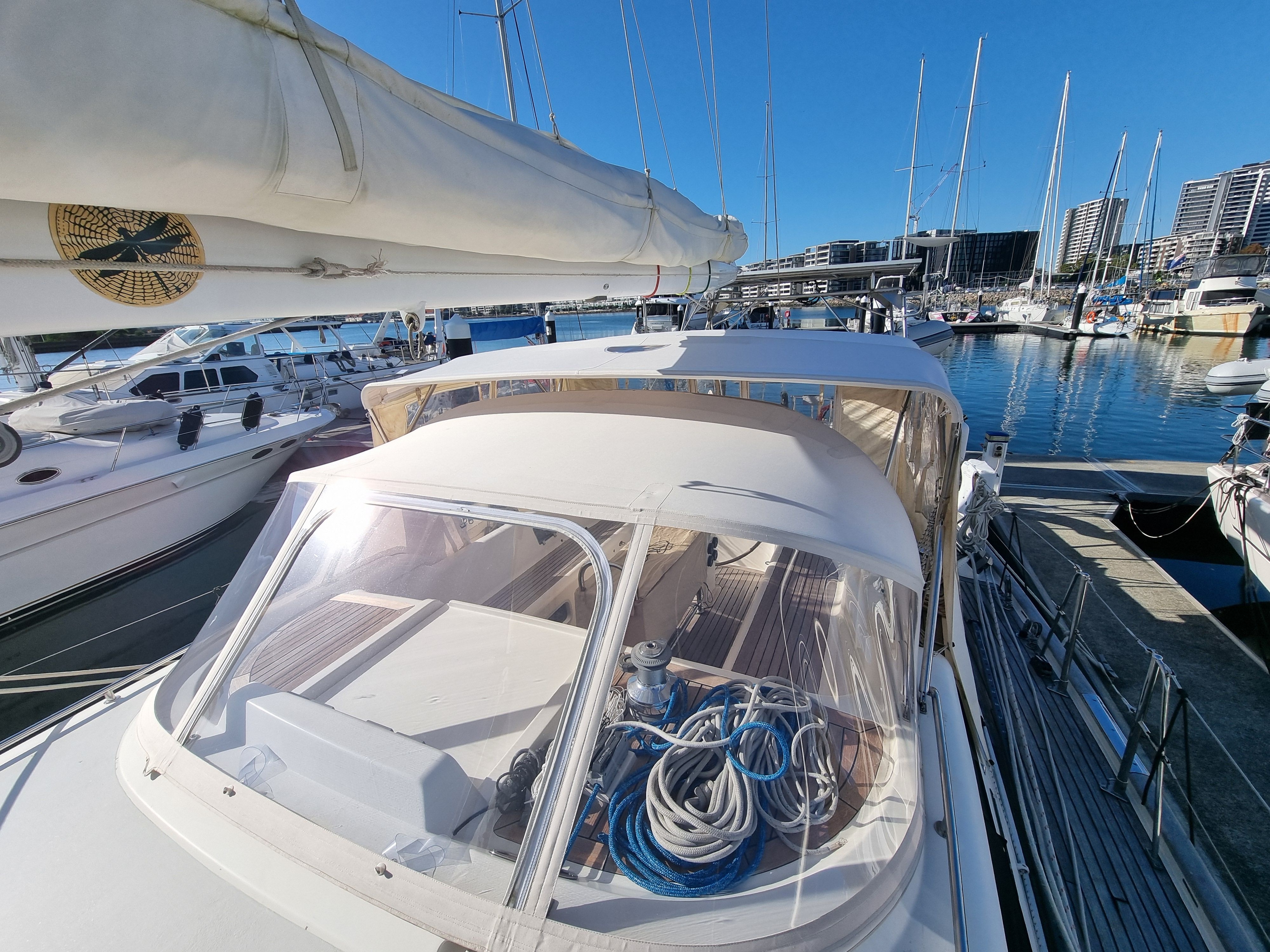 1 hour extra for rear awning zips; Remainder for New canvas top aft of — photo