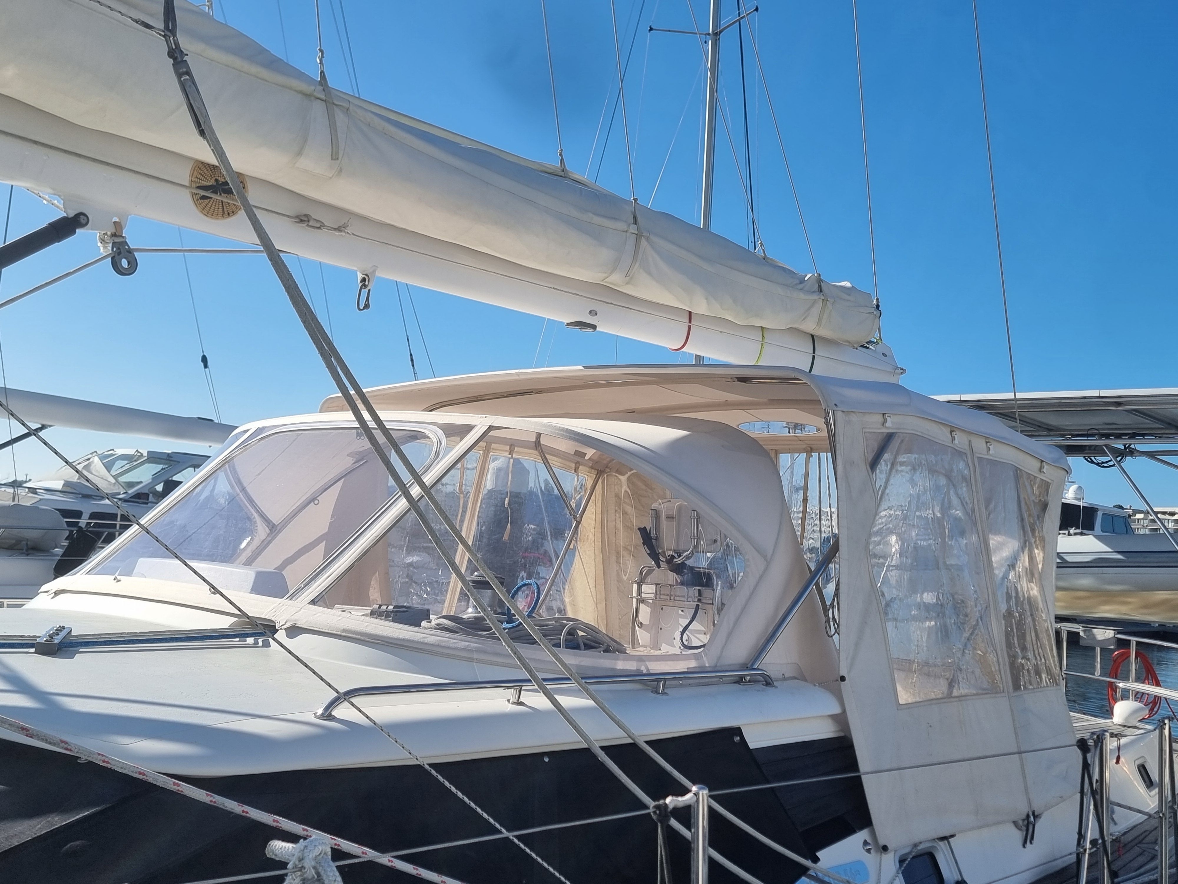 1 hour extra for rear awning zips; Remainder for New canvas top aft of — photo